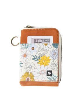 Leather RFID Zip Wallet Card Holder Coin Cash Organizer Compact Minimalist Case